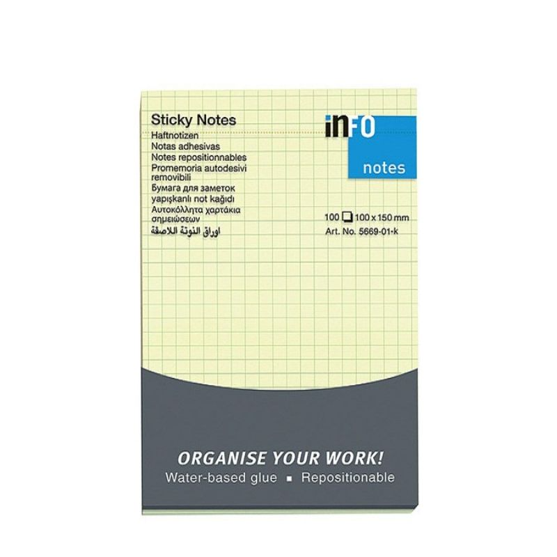 INFO Squared Sticky Notes 100 X 150 MM | Office Supplies & More ...
